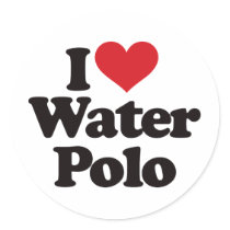 I Love Water Polo Round Stickers