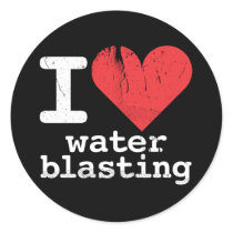I Love Waterblasting Dark Sticker