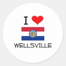 I Love Wellsville Missouri Round Sticker
