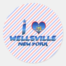 I love Wellsville, New York Round Sticker