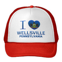 I Love Wellsville, PA Mesh Hat