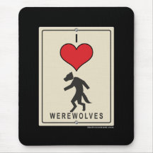I Love Werewolves Mouse Pad
