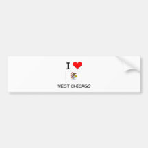 I Love WEST CHICAGO Illinois Bumper Sticker
