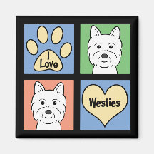 I Love Westies Magnets