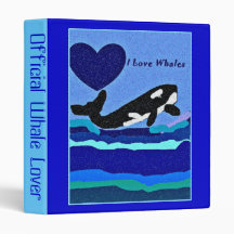 I love Whales Killer Whale 3 ring Binder