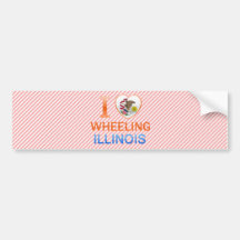 I Love Wheeling, IL Bumper Sticker