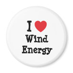 I love Wind Energy heart custom personalized magnets