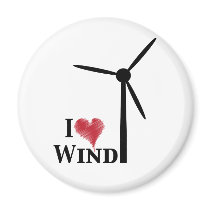 i love wind energy fridge magnet