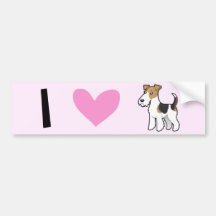 I Love Wire Fox Terriers Bumper Stickers