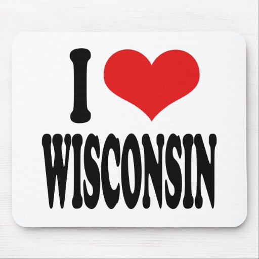 I Love Wisconsin Mousepads