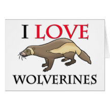 I Love Wolverines Greeting Card