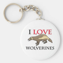 I Love Wolverines Key Chain