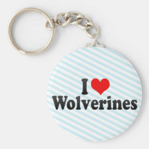 I Love Wolverines Keychain