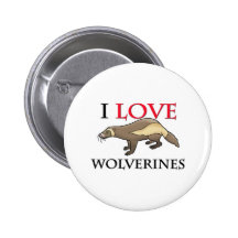 I Love Wolverines Pins