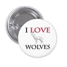 I Love Wolves Pinback Button