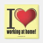 I love working from home refrigerator magnet