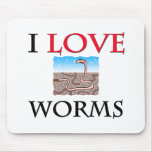 I Love Worms Mouse Pad