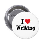 I love Writing heart custom personalized Pinback Buttons