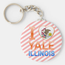 I Love Yale, IL Keychains