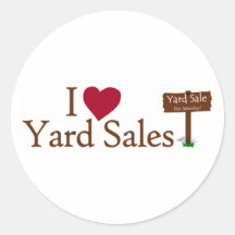 I Love Yard Sales Stickers