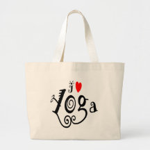 I Love Yoga Canvas Bags