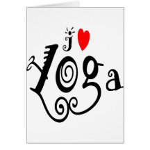 I Love Yoga Greeting Cards