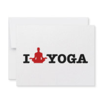 I Love Yoga Custom Invitations