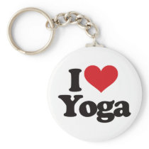 I Love Yoga Keychain