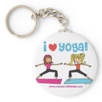 i love yoga keychain