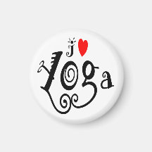 I Love Yoga Refrigerator Magnets