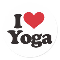 I Love Yoga Round Stickers