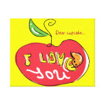 I love you apple with worm canvas canvas prints
