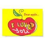I love you apple with worm print posters