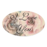 I Love You, Begonias, beautiful oval gift stickers
