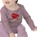 I Love You Bird Design1 Kids Shirt Pink