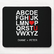 I Love You Black & White Customizeable Gifts Mousepads