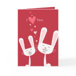 I Love You Bunny Rabbits (red) Valentine cards