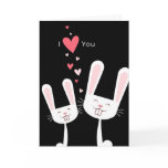 I Love You Bunny Rabbits (white) Valentine cards