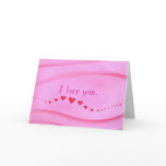 I love you card, with a wave of red hearts