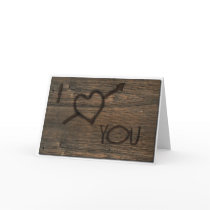 I Love You Carved in Wood Cards