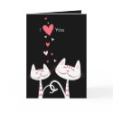 I Love You Cats (black) Valentine cards