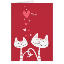 I Love You Cats Valentine Greeting Card