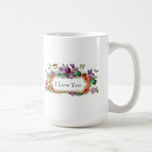 I Love You Elegant Colorful Vintage Violet Mug