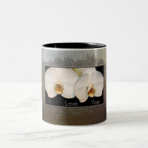 I Love You Floral Orchid mugs