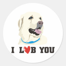 I Love You Golden Labrador Retriever Theme Sticker