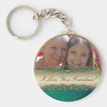 I love you Grandma photo frame & text keychains