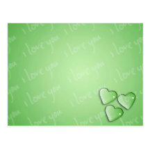 I Love You Green Post Card