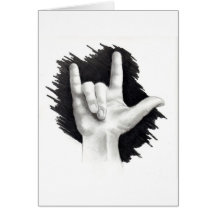 I LOVE YOU IN ASL #2 GREETING CARDS