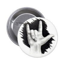 I LOVE YOU IN ASL #2 PINBACK BUTTONS