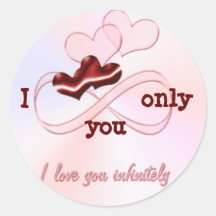 I love you infinitely. Red hearts Sticker